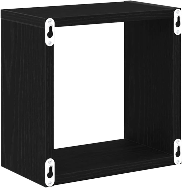 vidaXL Wandregale mit Regal Schwarz Eichen-Optik Holzwerkstoff, Moderne rechteckige Wandregal, aus H
