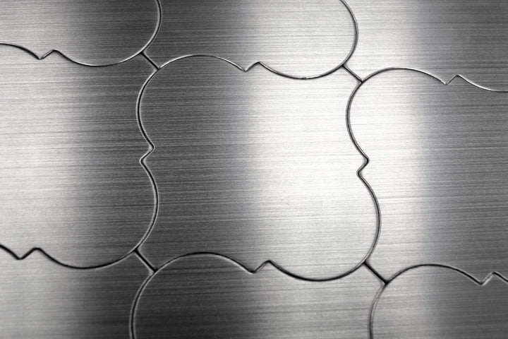 Mosaik Fliese selbstklebend Aluminium silber metall Florentiner metall für WAND KÜCHE FLIESENSPIEGEL
