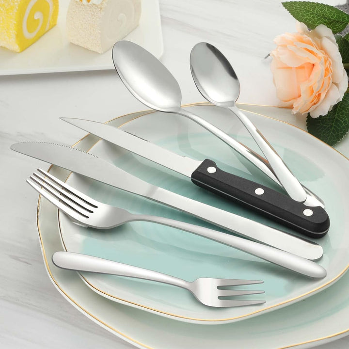 Besteck, Pleafind 72 teilig Besteck Set für 12 Personen, Besteckset aus Edelstahl in Lebensmittelqua