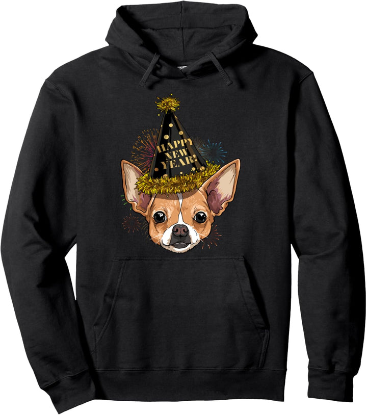 Chihuahua Happy New Year 2021 Dog New Years Eve Party Pullover Hoodie