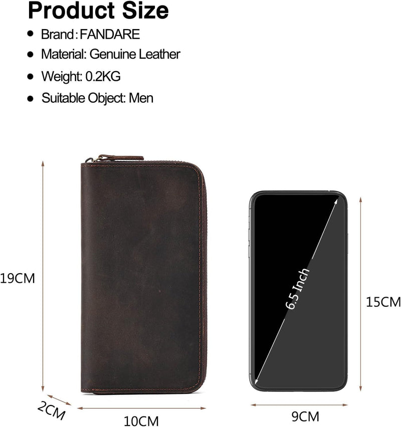 FANDARE Herren Geldbörse Kreditkartenetui Leder Geldbörse Herren RFID Schutz Geldbörse Brieftasche M