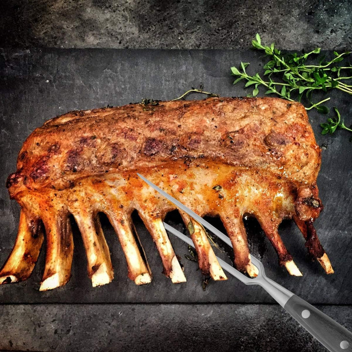 BESTONZON Fleischgabel aus Rostfreiem Stahl mit Holzgriff Grillgabel Tranchiergabel Kochgeschirrset