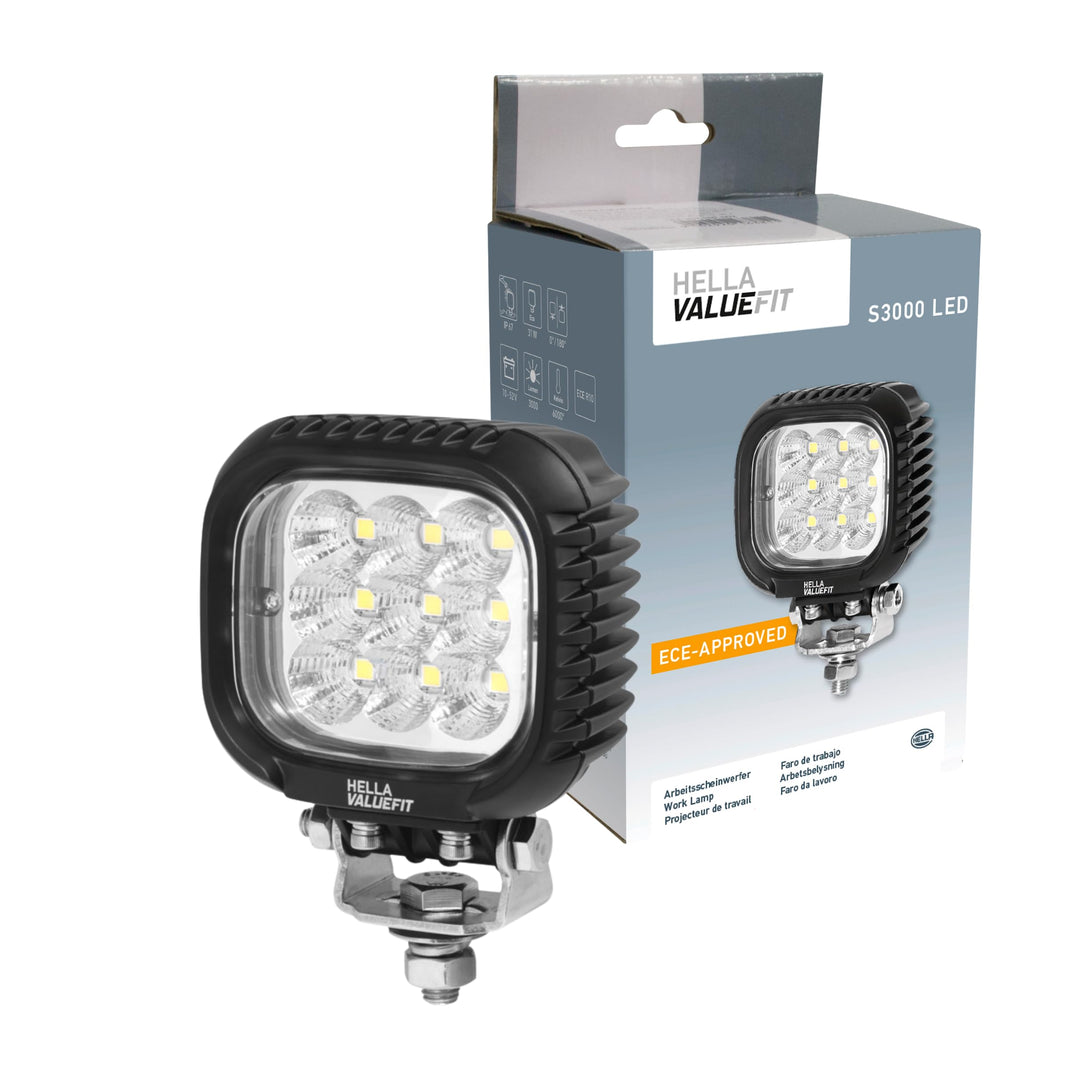 HELLA - LED-Arbeitsscheinwerfer - Valuefit S3000 - 12/24/48V - 1GA 357 109-012 Lichtscheibe klar Wei