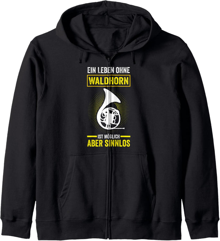 Waldhorn Musikinstrument Hornist Waldhornspieler Kapuzenjacke
