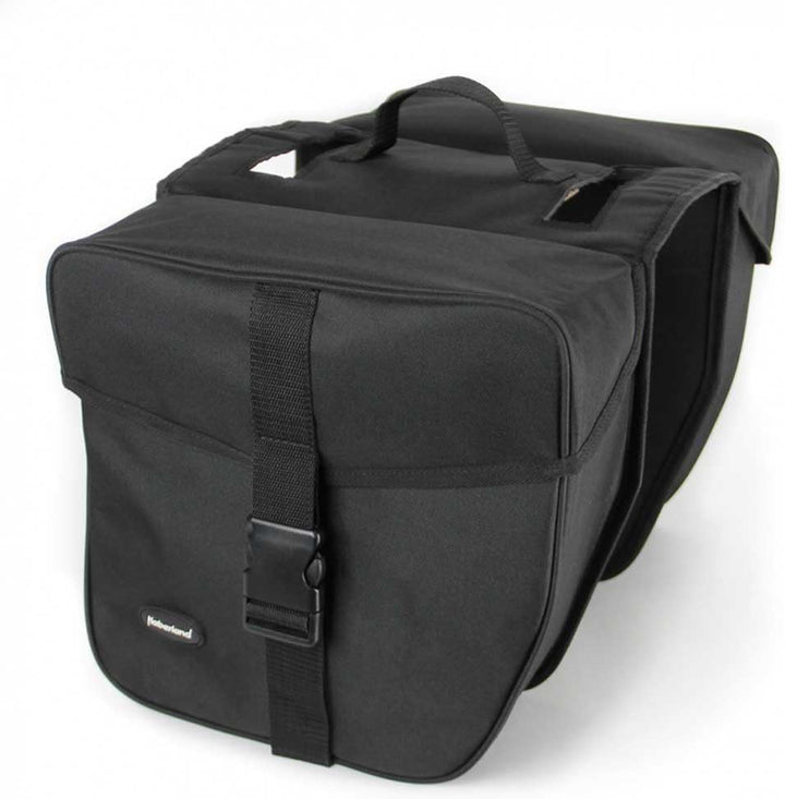 Haberland Fahrradtasche Doppeltasche Für E-Bike 20 cm Brücke 32 x 34 x 16 cm, 25 Liter Schwarz, 32 x