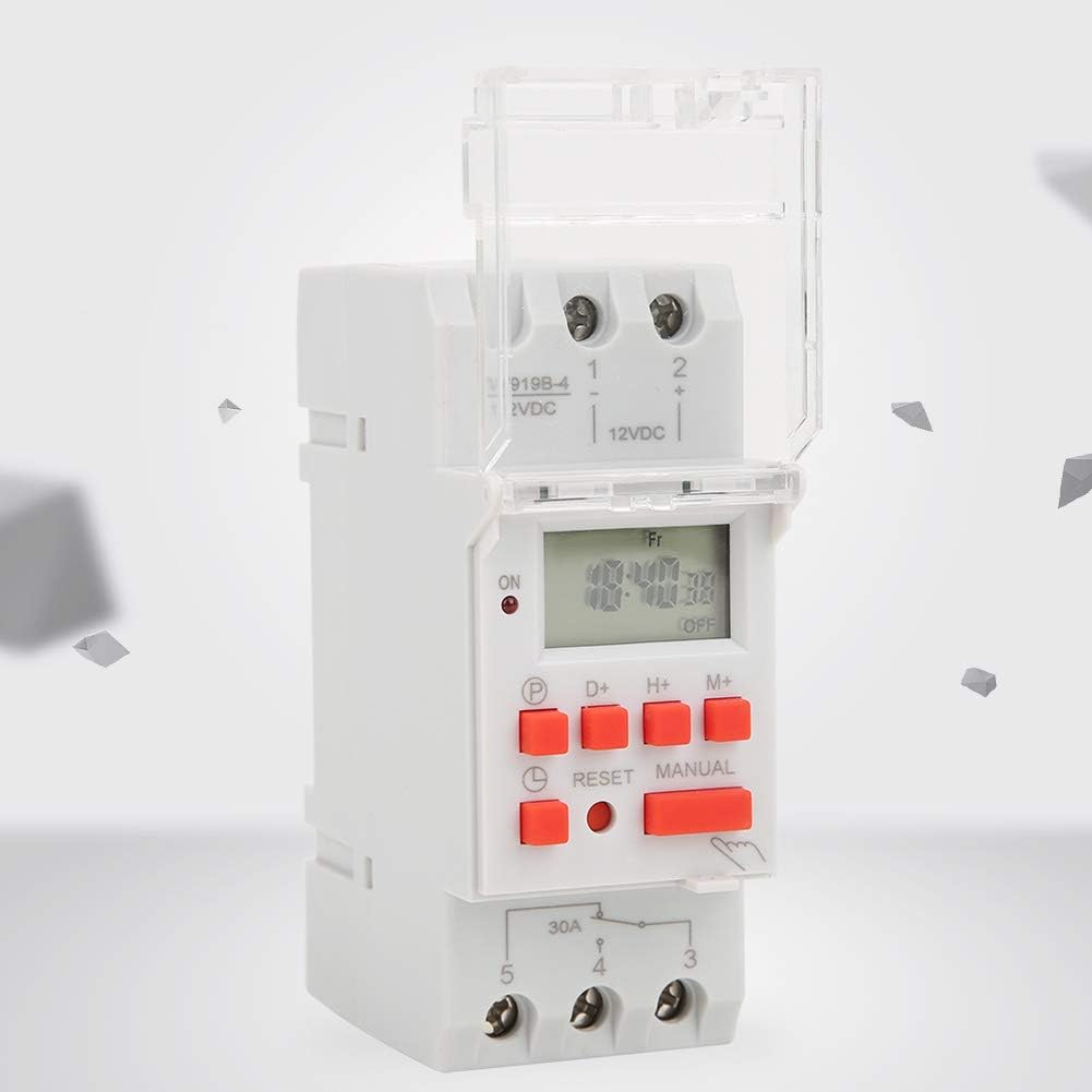 Digitale Zeitschaltuhr, DC 12V 30A 7 Tage Programmierbarer Timer, Mit Countdown-Funktion,16 EIN-/Aus