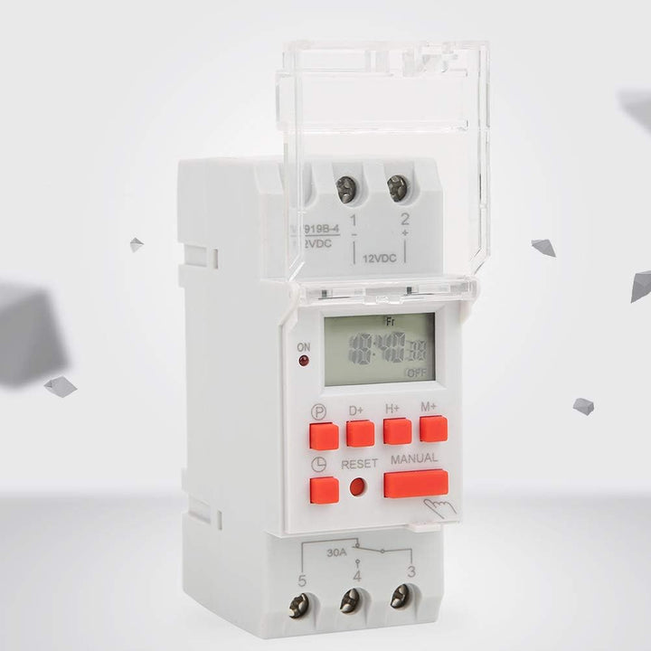 Digitale Zeitschaltuhr, DC 12V 30A 7 Tage Programmierbarer Timer, Mit Countdown-Funktion,16 EIN-/Aus