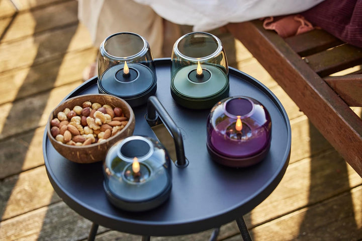 Kooduu Glow 10 Glas-Kerzenhalter - Luxuriöses dänisches Design, Höhe 9 cm, Kobaltblau Cobalt Blue, C