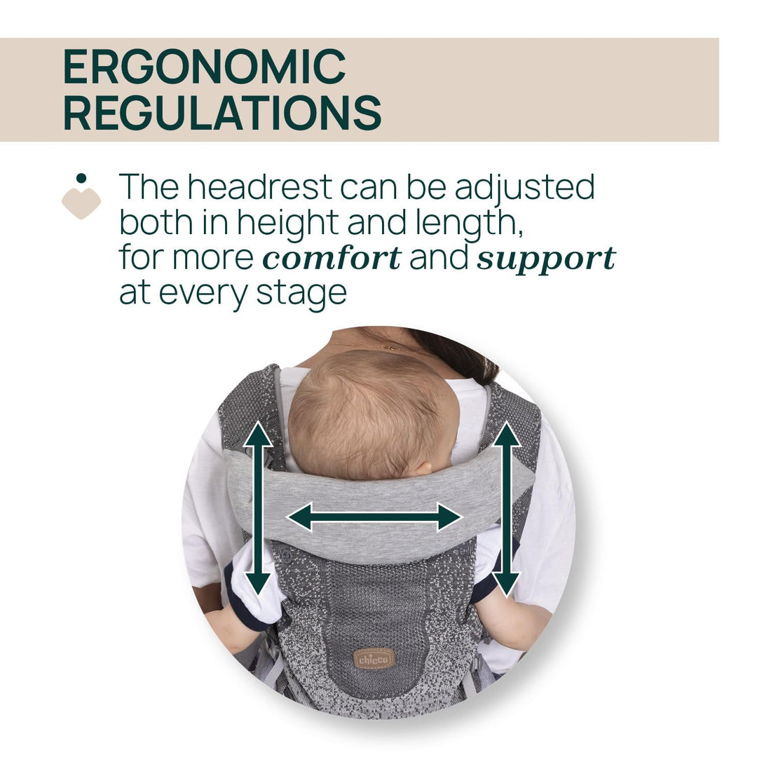 Chicco Airy Hip Fit Ergonomische 3-in-1 Babytrage, Abnehmbarer Basis-Support zur Gewichtsverteilung,