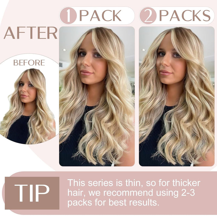 SEGO Clip in Extensions Haarverlängerungen Remy Echthaar 7A ein Teilig Haarteil 100% Human Haar Glat