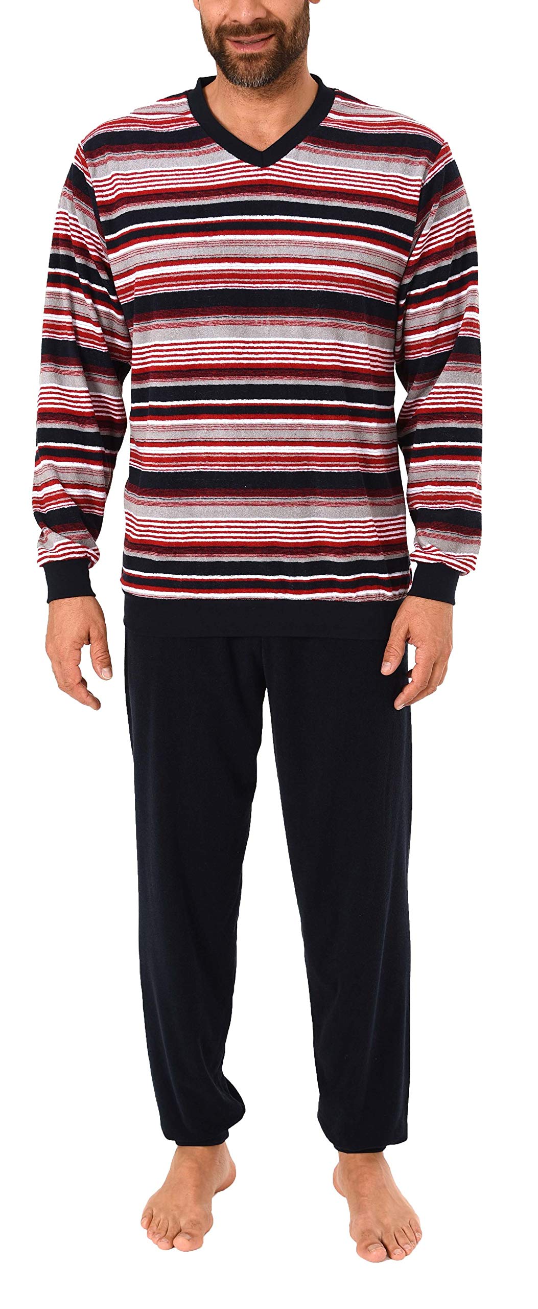 Toller Herren Frottee Pyjama Schlafanzug mit Bündchen - auch in Übergrössen - 281 101 93 704, Grösse