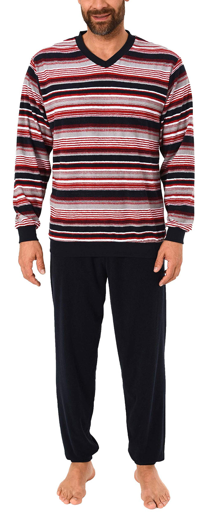 Toller Herren Frottee Pyjama Schlafanzug mit Bündchen - auch in Übergrössen - 281 101 93 704, Grösse