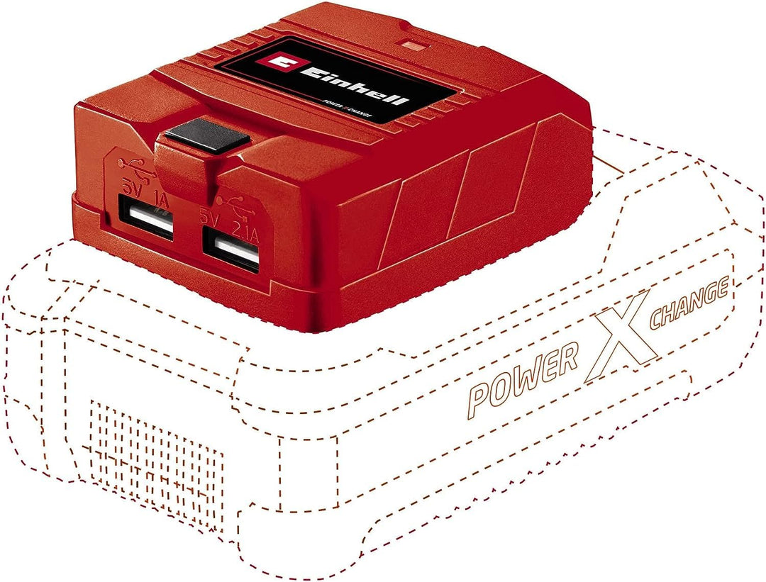 Einhell USB-Akku-Adapter TC-CP 18 Li USB-Solo Power X-Change (für 18 V PXC Akkus, mobiles Laden von