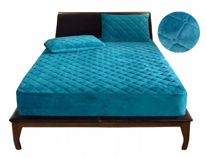 Matratzenbezug 160x200 cm Wasserdicht – Velours Matratzenschoner mit Rundumgummi, Elastisch, Atmungs