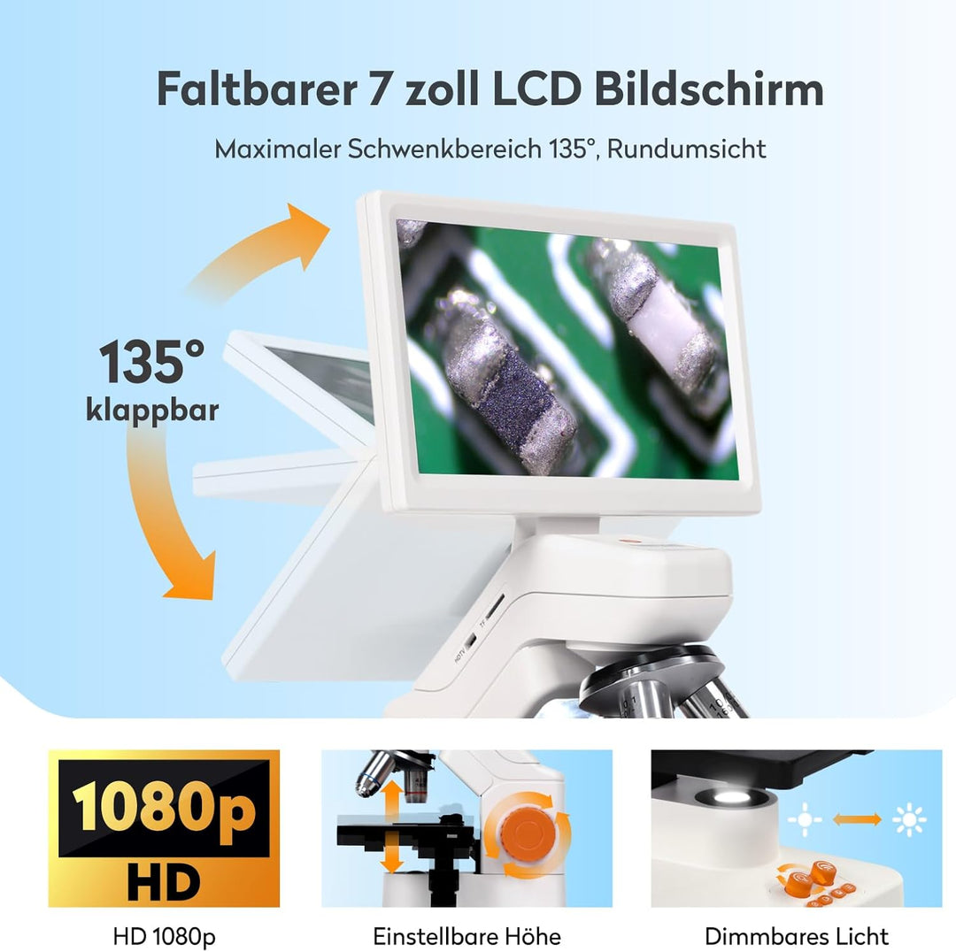 USB Digitales Mikroskop für Kinder Erwachsene, MatataStudio MT3-4 1200x Professionelles Biologisches