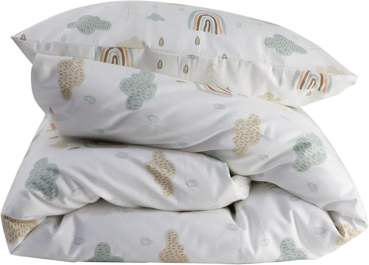 Wendbare Babybettwäsche-Sets (60 x 120 cm), 100 % Baumwolle, bestehend aus Bettbezug und Kissenbezug