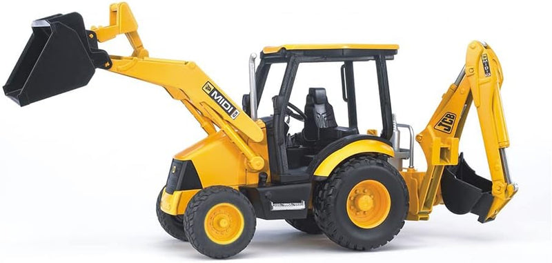 bruder 02427 - JCB MIDI CX Baggerlader - 1:16 Baustelle Baufahrzeug Löffelbagger Heckbagger Arbeiter
