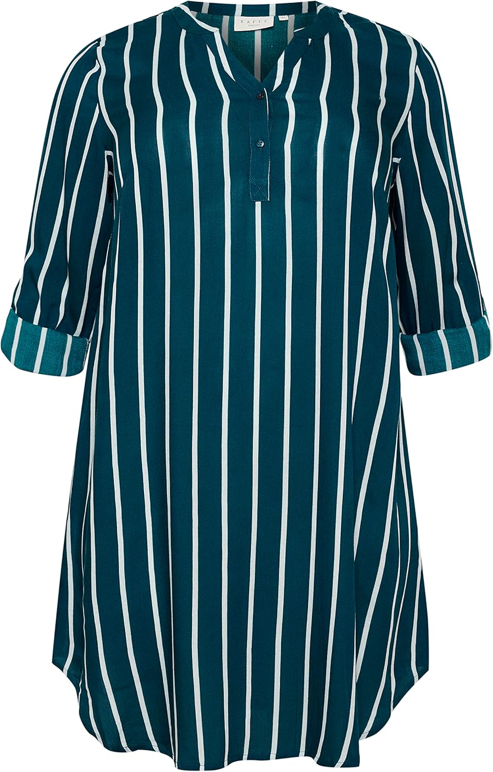 KAFFE CURVE Damen Plus-Size Women's Shirt Dress Tunic Long Sleeves Knee-Length Kleid 42 Legion Blue/