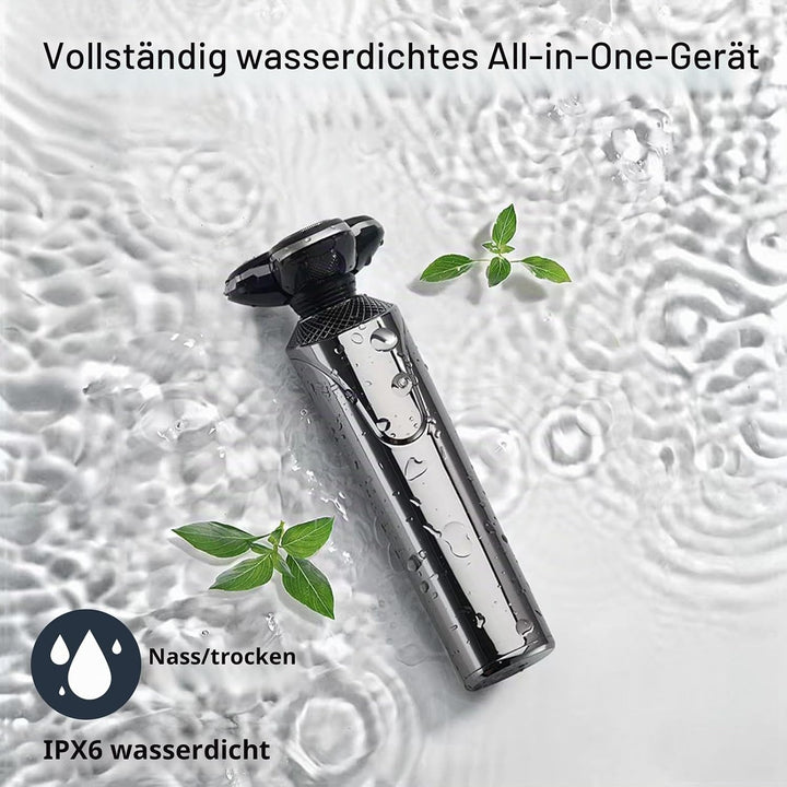 5-in-1 Elektrorasierer mit LCD-Batteriestandanzeige, IPX6 wasserdicht (vollständig waschbar), unters