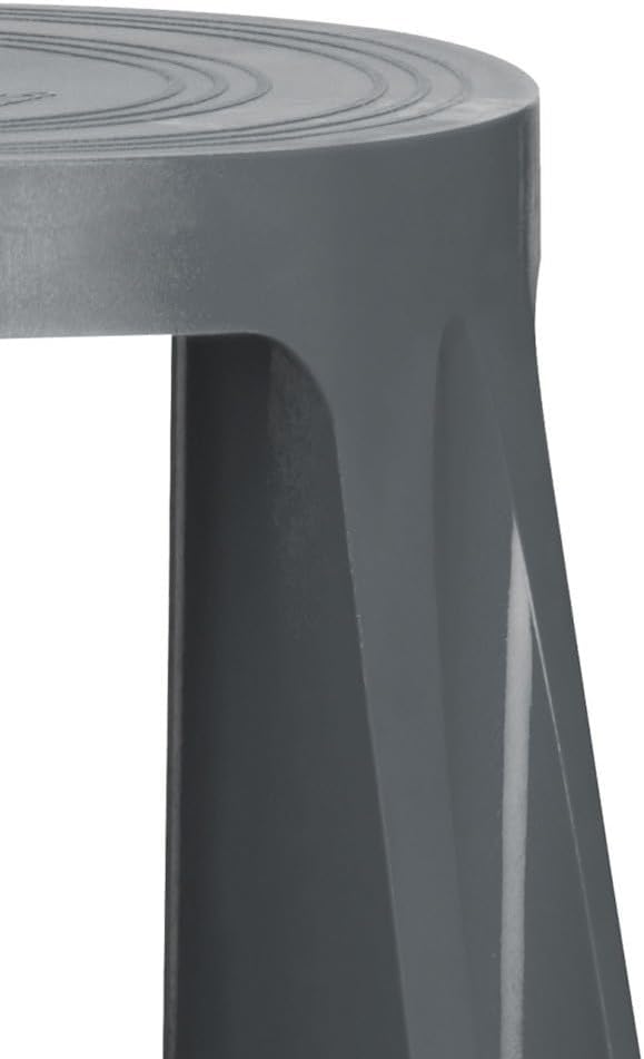 IVOL Stabiler Tritthocker - Elefantenfuss - Kunststoff - 41 cm Hohe - 150 kg Traglast (Dunkelgrau),