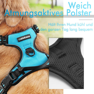 rabbitgoo Hundegeschirr Mittelgrosse Hunde Anti Zug Geschirr Hund mit Kontrolle No Pull Verstellbar