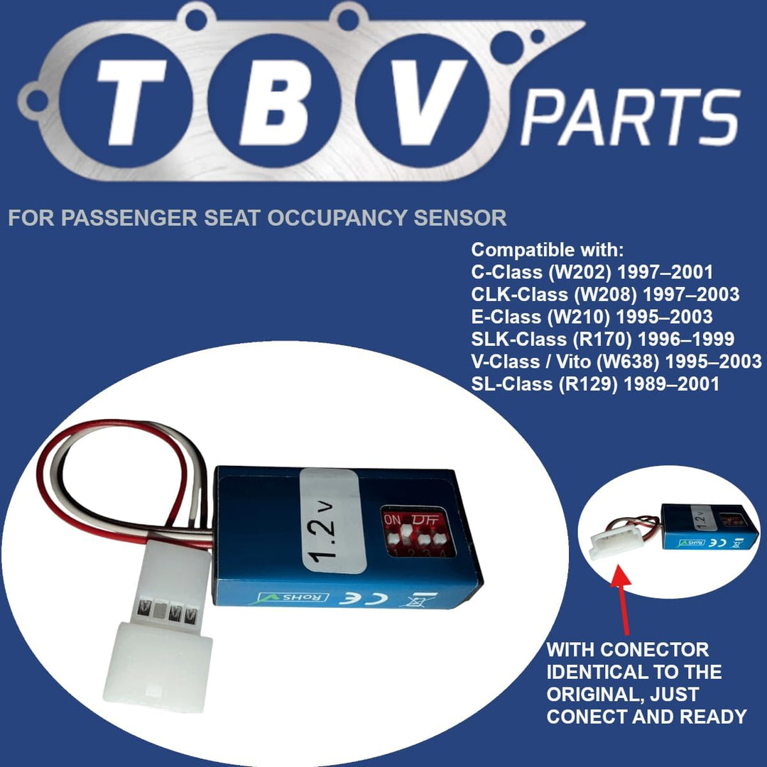 TBVPARTS Emulator Sensor Belegung Sitzmatte SRS Copilot-Simulator Bypass-Simulator für W202 1997-200