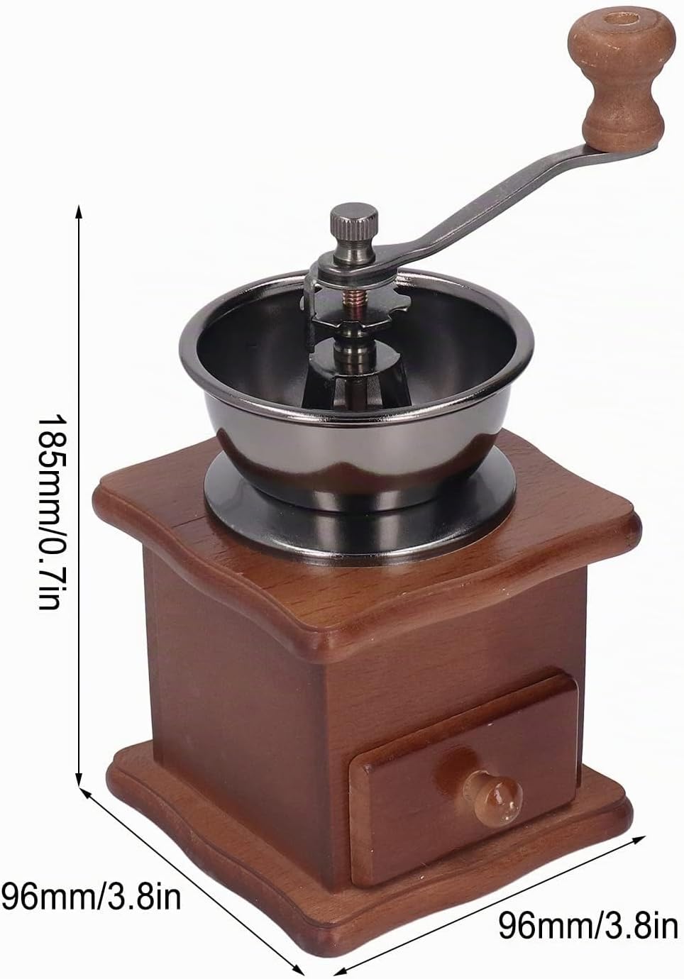 Manuelle Kaffeemühle, Rostfrei, Retro-Stil, Kaffeemühle mit Edelstahlkern