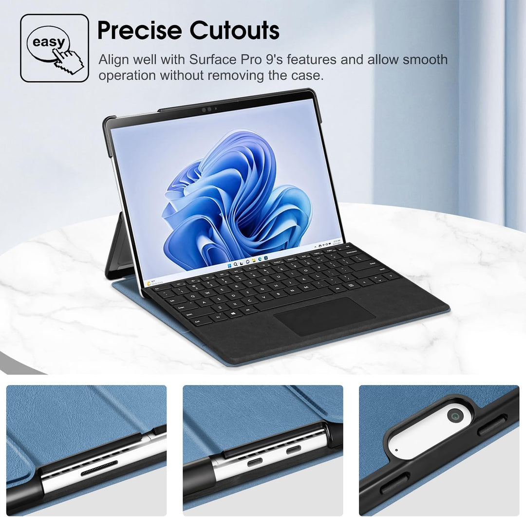 Fintie Hülle für Microsoft Surface Pro 11/10 / 9 (2024-2022) 13 Zoll - Business Schutzhülle mit Hart