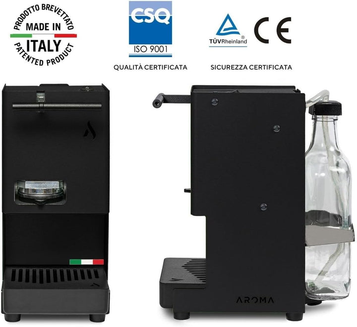 Aroma E.GO Kaffeepadmaschine für ESE-Pads 44 mm Schwarz, Schwarz