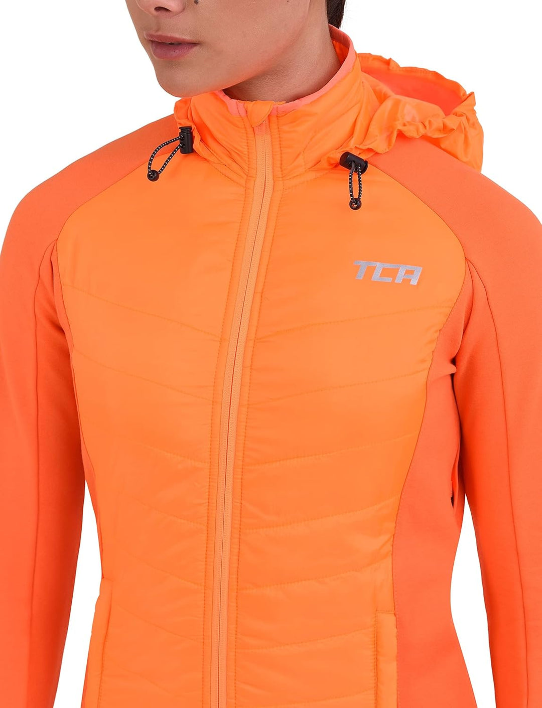 TCA Damen Excel Runner ganzjährige, leichte, wasserabweisende verstaubare Laufjacke XS Orange, XS Or