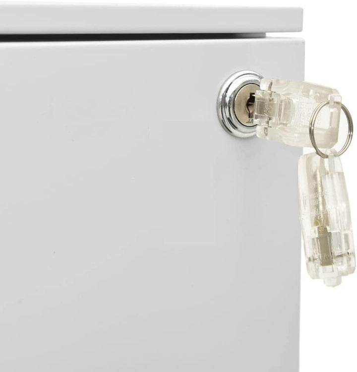 vidaXL Aktenschrank mit Rollen Rollcontainer Bürocontainer Schubladenschrank Büroschrank Stahlschran