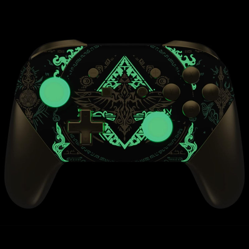 eXtremeRate Griff Hülle Set kompatibel mit Nintendo Switch Pro Controller, DIY-Ersatz Front Case/Bac