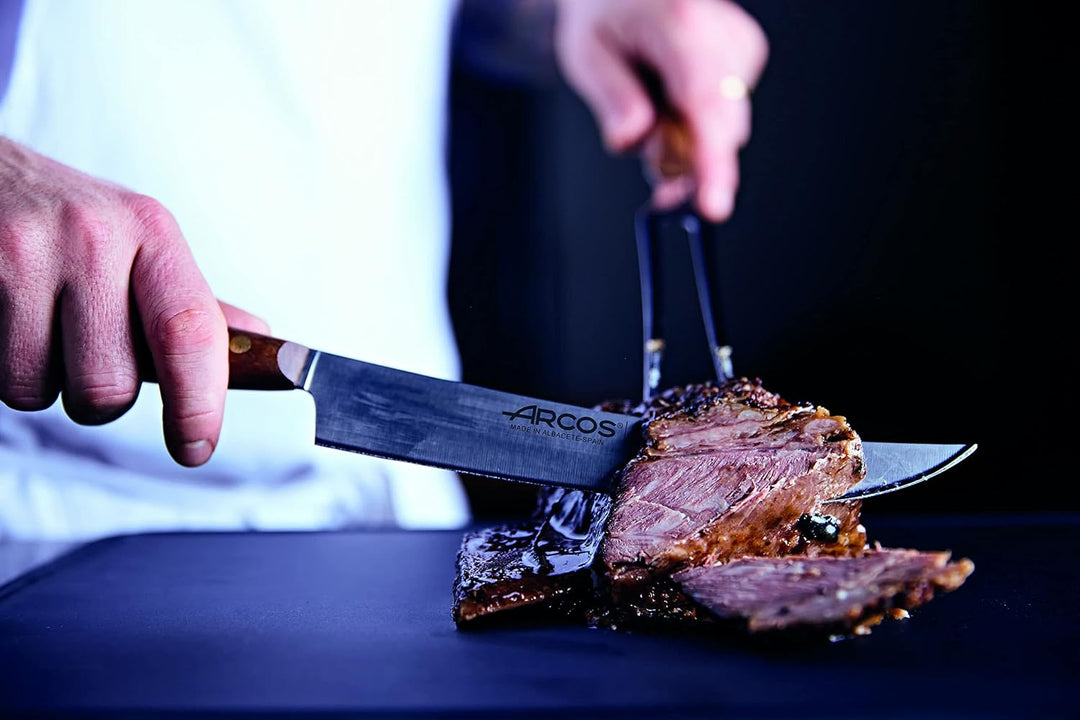 Arcos Serie Nordika - Set 2 Grillutensilien (Grillmesser + Schnitzgabel) - Edelstahl NITRUM - Ovengk