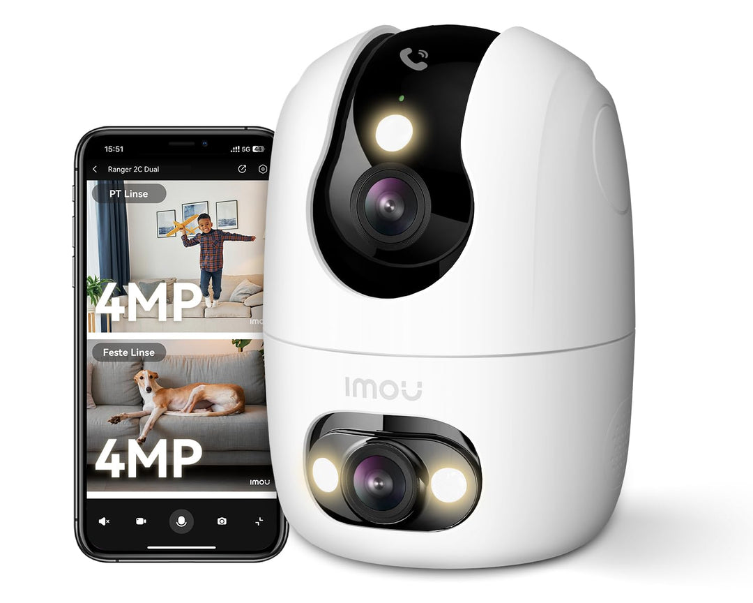 Imou 4MP Dual Kameras Überwachungskamera Innen mit Person/Haustiererkennung, 2.4GHz/5GHz WiFi, 360°
