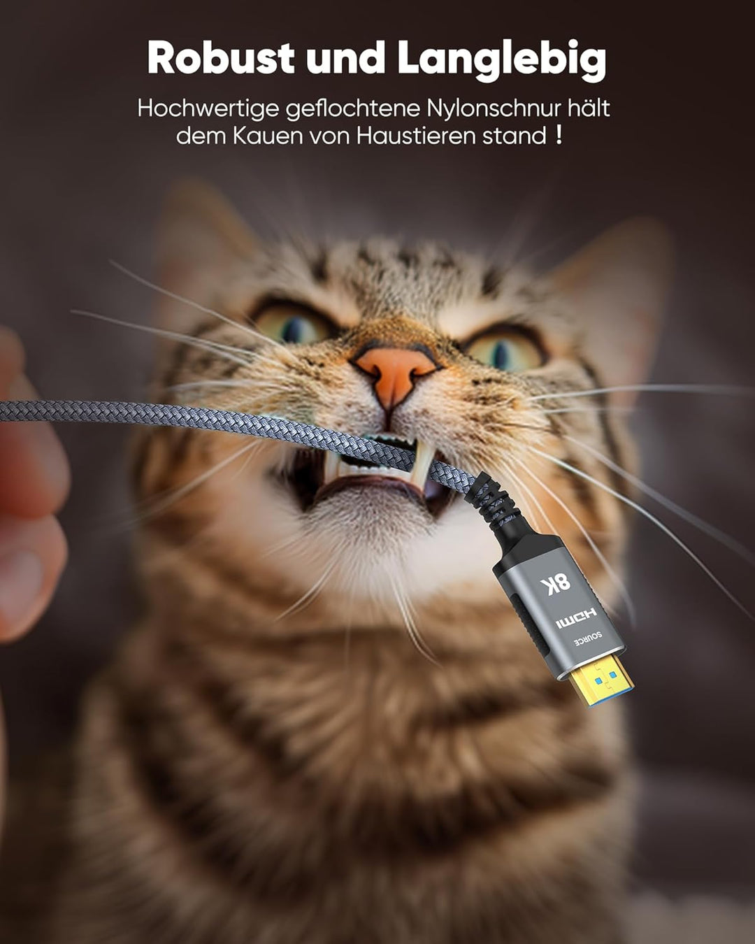 Highwings Glasfaser HDMI Kabel 15Meter 8K, HDMI 2.1 Kabel 48Gbps Ultra Highspeed 8K@60Hz 4K@120Hz 76