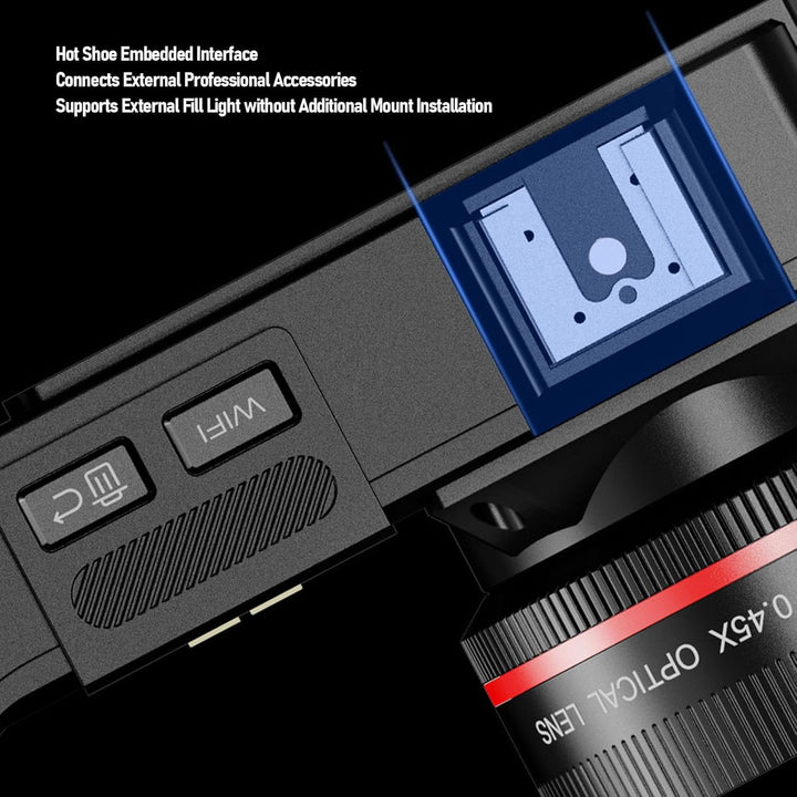 DSLR -Kamera, 70MP 4K 50x Zoom Auto Focus Weitwinkel F1.8 Digitalkamera mit Doppelbildschirm für das
