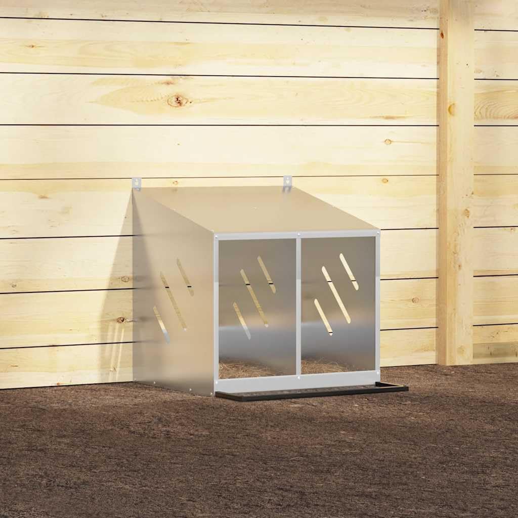 Verzinkter Hühner-Nistkasten mit 2 Fächern, wetterfester Stall aus Metall, Robustes Gehege für Hühne