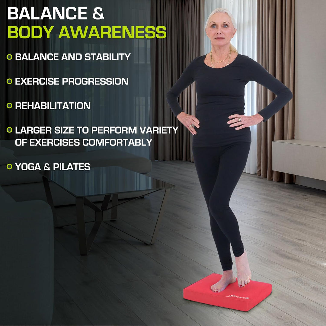 ProsourceFit Übung Balance Pad - Rutschfeste gepolsterte Schaumstoffmatte & Knieschoner für Fitness