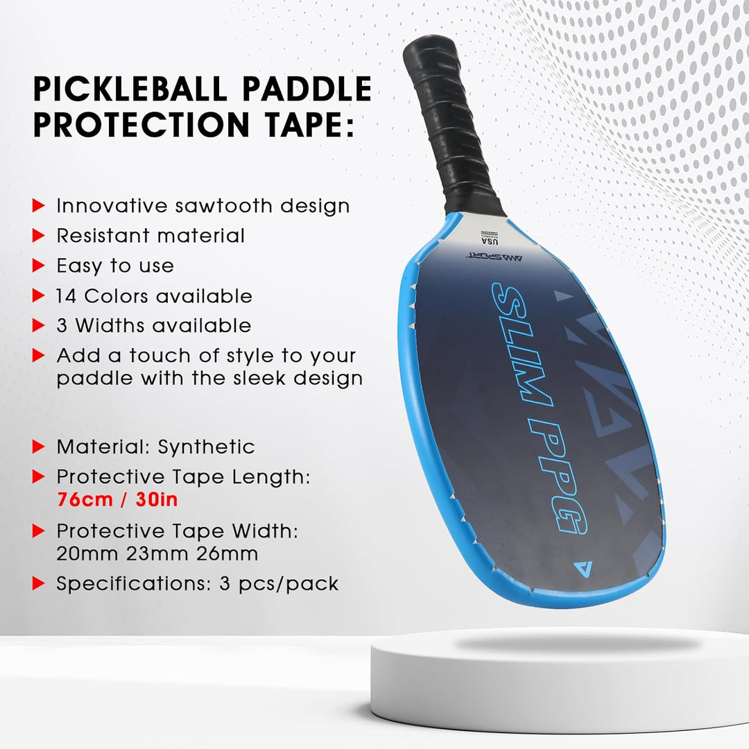 PICKLETECH Pickleball Paddelschutzband Blau – Paddelkopfkantenschutz – Schlägerkantenschutzband pass