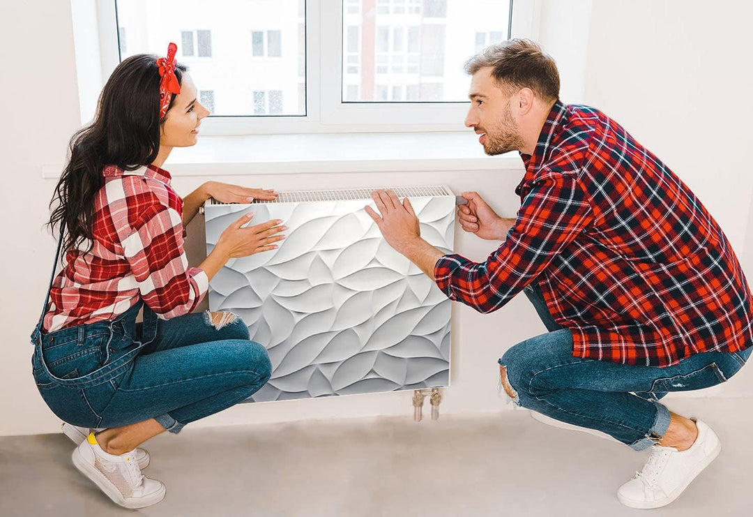 TMK Magnet Heizkörperabdeckung, Heizkörperverkleidung 60x60 cm, Muster Grau, 60x60 cm