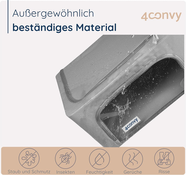 4CONVY feste faltbare Kleideraufbewahrung Box mit Reissverschlüss, Metallrahmen - [2024 VERBESSERTES