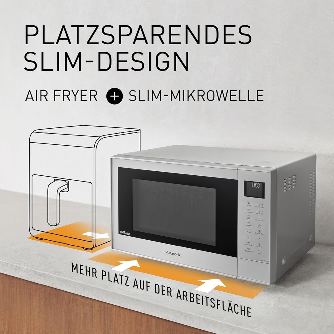 Panasonic NN-CT57RMEPG 27L 4-in-1 Kombimikrowelle mit Airfryer, 1000W Inverter, 19 Automatikprogramm