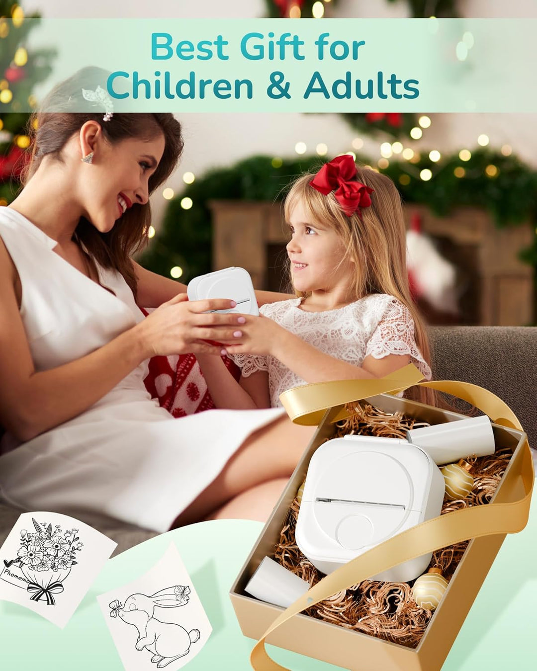 Itari Q02 Mini Drucker- Facelifting T02 Thermodrucker zum Lernen, Etikettendrucker für Notizen, Tage