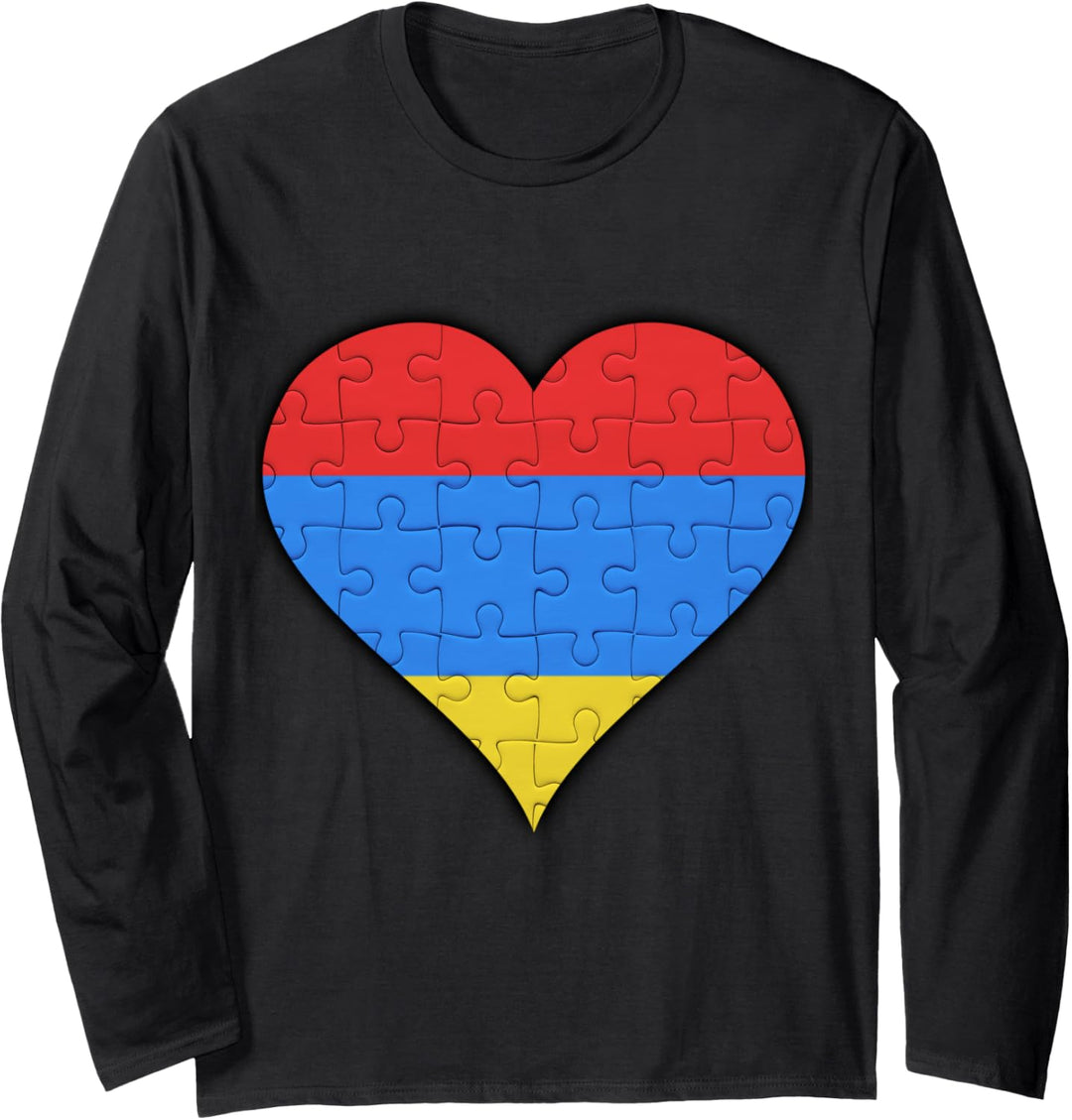 Armenien Armenische Flagge Herz Langarmshirt