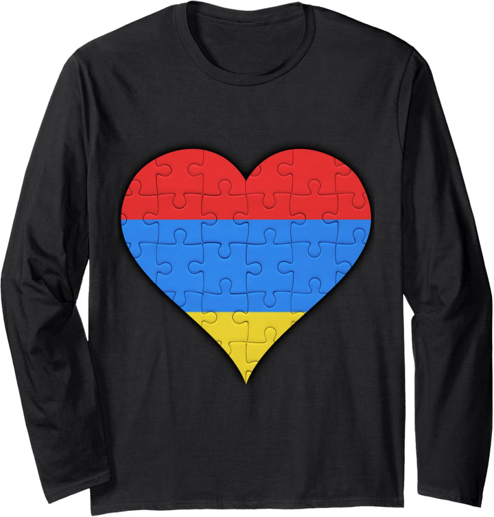 Armenien Armenische Flagge Herz Langarmshirt