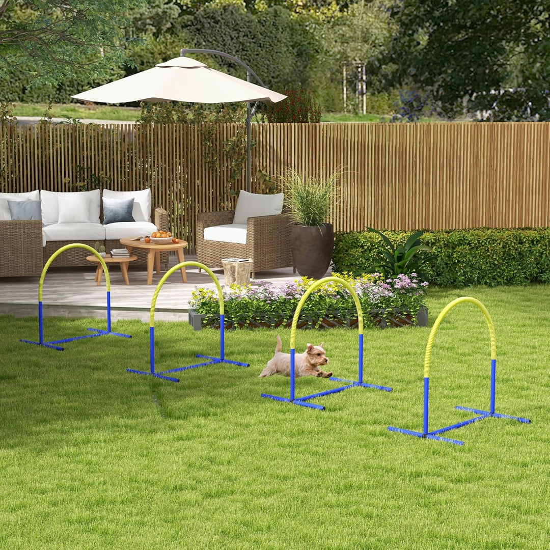 PawHut Hunde-Agility-Trainingsgeräte, Hund Agility Set, 4-teilges Agilityset für ältere Hunde, Hunde