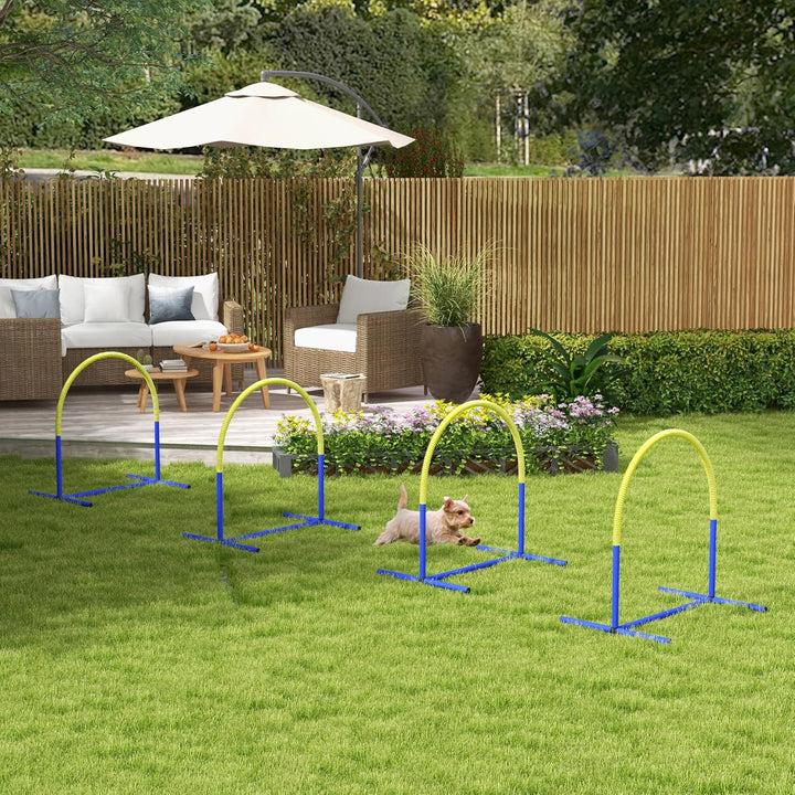 PawHut Hunde-Agility-Trainingsgeräte, Hund Agility Set, 4-teilges Agilityset für ältere Hunde, Hunde