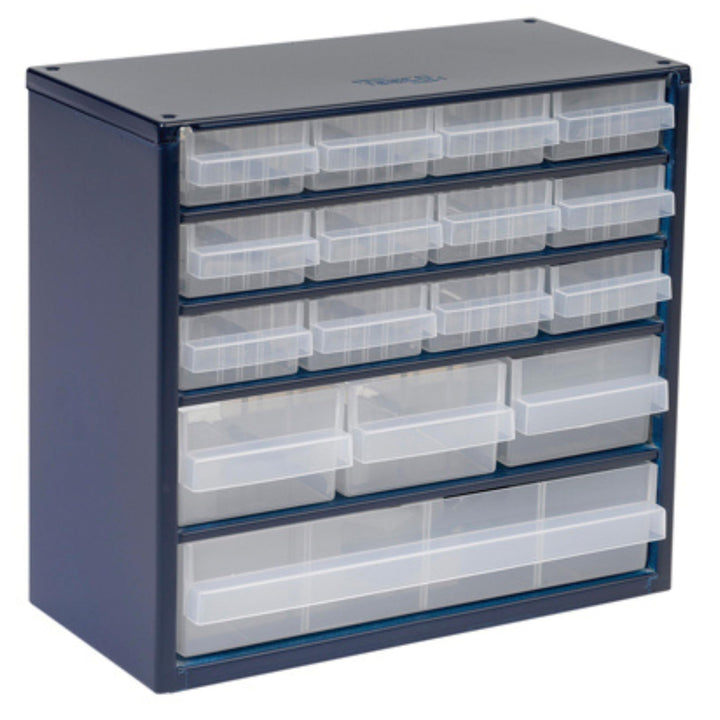 Raaco Kleinteilemagazin C6-16 mit 16 Schubladen, Tragkraft 16.5 kg, 15 x 30.6 x 28.3 cm, geeignet fü