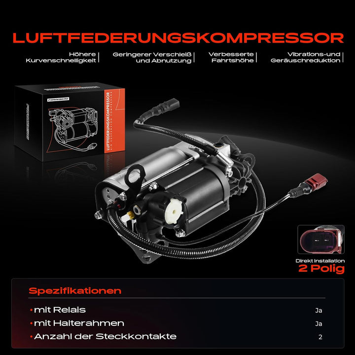 Frankberg Luftfederung Kompressor Kompatibel mit A8 4E 3.0L 2003-2005 A8 4E2 4E8 2.8L-6.0L 2002-2010