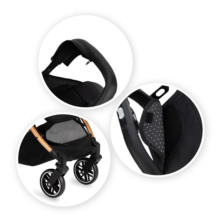 MoMi ESTELLE Kinderwagen ab 6. Monat (bis 15 kg), klappbarer Buggy mit 5-Punkt-Sicherheitsgurt, Eink